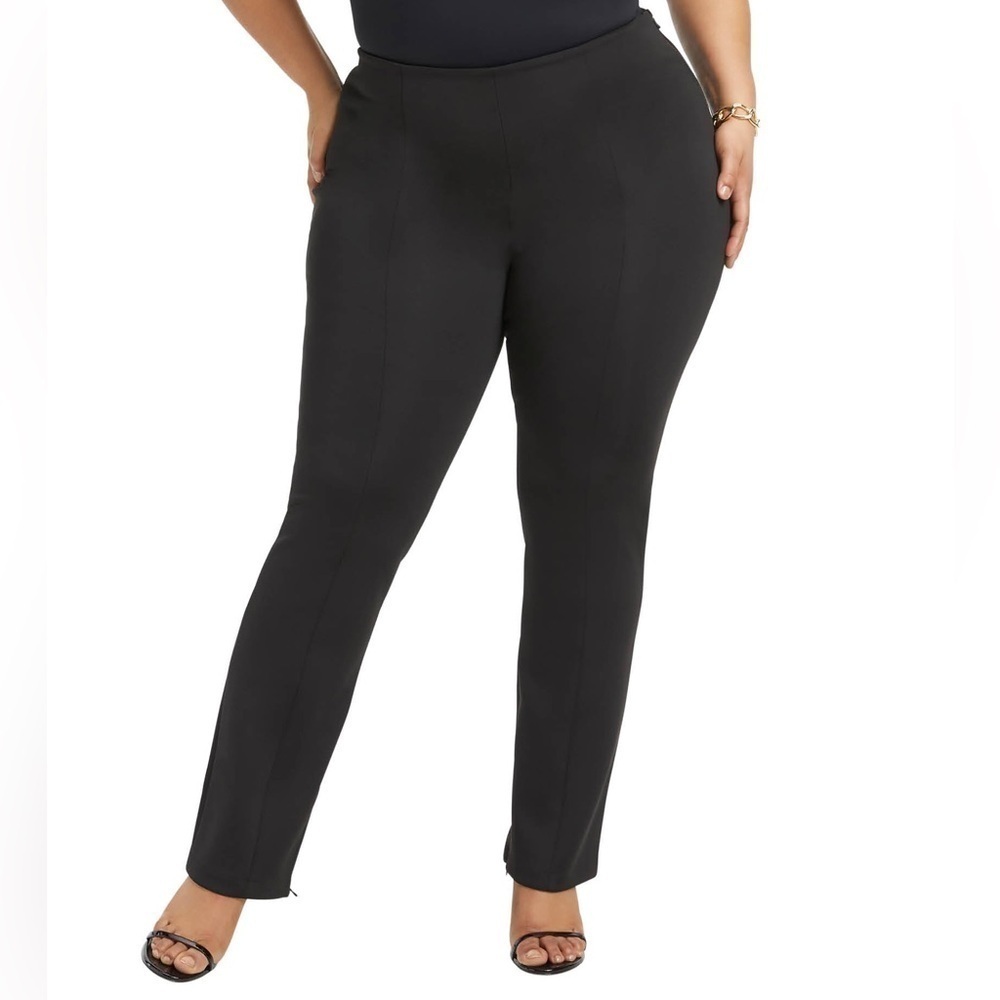 Good American Black Good Waist Scuba Slim Flare Dress Pants Women's Size 7 Plus